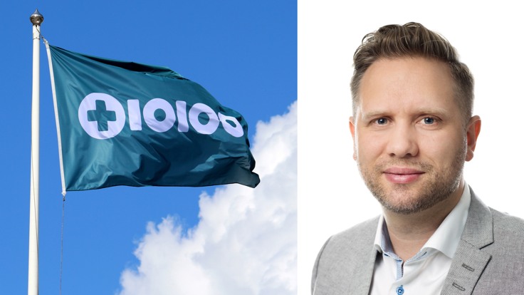 Kollage med flagga där det står 10100 och man.